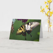 Schmetterling, Karte (Gelbe Blume)