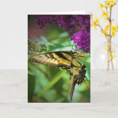 Schmetterling, Karte (Gelbe Blume)