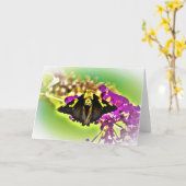 Schmetterling, Karte (Gelbe Blume)