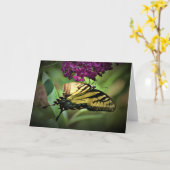 Schmetterling, Karte (Gelbe Blume)