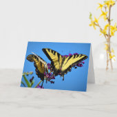 Schmetterling, Karte (Gelbe Blume)
