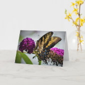 Schmetterling, Karte (Gelbe Blume)