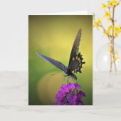 Schmetterling, Karte (Gelbe Blume)