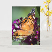 Schmetterling, Karte (Gelbe Blume)