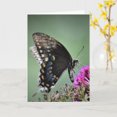 Schmetterling, Karte (Gelbe Blume)
