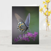 Schmetterling, Karte (Gelbe Blume)