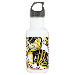 Schmetterling & Kätzchen Edelstahlflasche