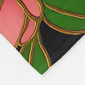 Schmetterling Kirschblüten Mond Fleecedecke (Ecke)