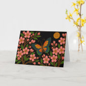 Schmetterling Kirschblüten Mond Karte (Gelbe Blume)