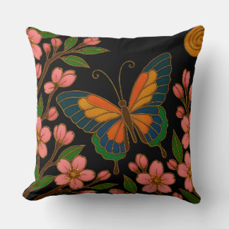 Schmetterling Kirschblüten Mond Kissen