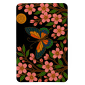 Schmetterling Kirschblüten Mond Magnet (Vertikal)