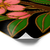 Schmetterling Kirschblüten Mond Poster (Ecke)