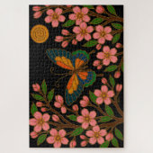 Schmetterling Kirschblüten Mond Puzzle (Vertikal)