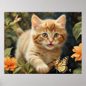 *~* Schmetterling Kitty Blume 5:4 Kätzchen AP68 Poster (Vorne)