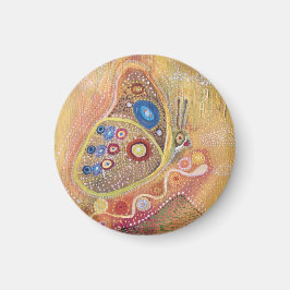 Schmetterling klein, 1¼ Zoll runder Magnet