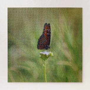 Schmetterling-Königin und Wildblumen-Puzzle Puzzle