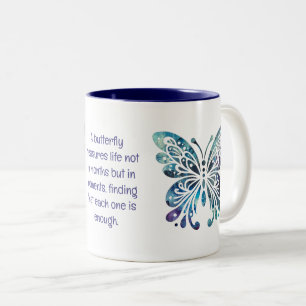Schmetterling - Königliche Blues, Puristen & Grünt Zweifarbige Tasse