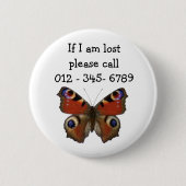 Schmetterling, Kontakt mit Kindern Button (Vorderseite)