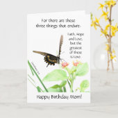 Schmetterling, Korinther 13:13, Mama Geburtstag Karte (Gelbe Blume)