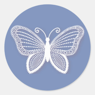 Schmetterling Kornblumenblau Hochzeit Schmetterlin Runder Aufkleber