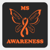 Schmetterling/Krieger...MS Quadratischer Aufkleber (Vorderseite)