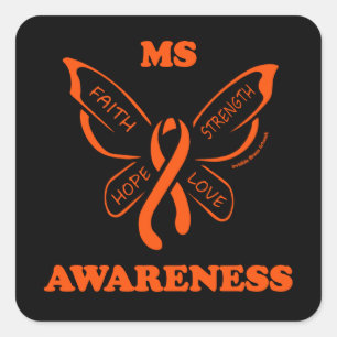 Schmetterling/Krieger...MS Quadratischer Aufkleber