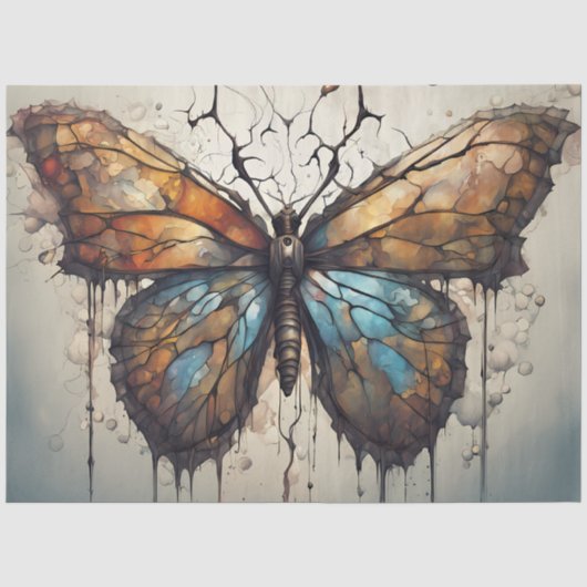 Schmetterling Kunst Decoupage Papier | Abstrakter (Vorderseite)
