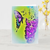 Schmetterling / Kunst, Karte (Gelbe Blume)