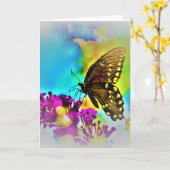 Schmetterling / Kunst, Karte (Gelbe Blume)