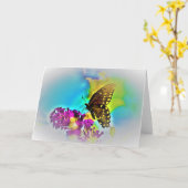 Schmetterling / Kunst, Karte (Gelbe Blume)