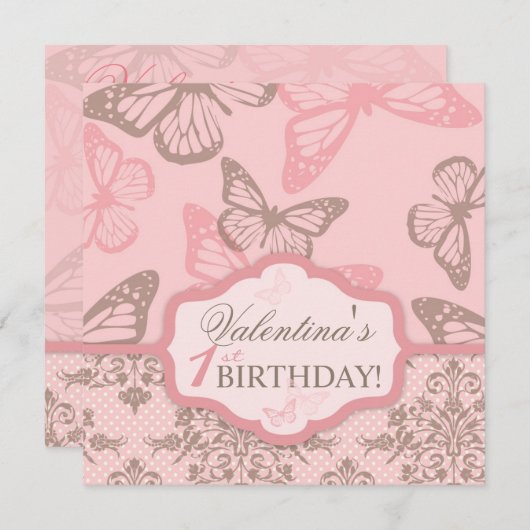 Schmetterling küsst einladung (Vorne/Hinten)