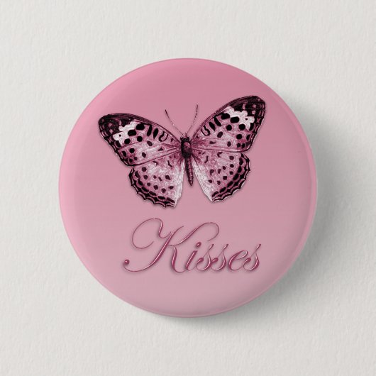 Schmetterling küsst Knopf Button (Vorderseite)