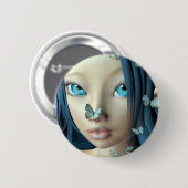 Schmetterling küsst Knopf Button (Vorne & Hinten)