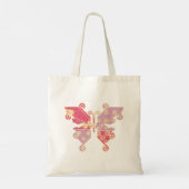 Schmetterling Lavendel Kimono Muster Tragetasche (Rückseite)