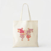 Schmetterling Lavendel Kimono Muster Tragetasche (Vorne)