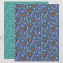 Schmetterling-Lavendel-Scrapbookpapier