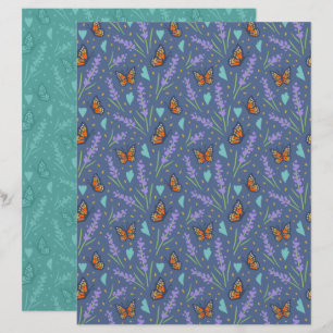 Schmetterling-Lavendel-Scrapbookpapier