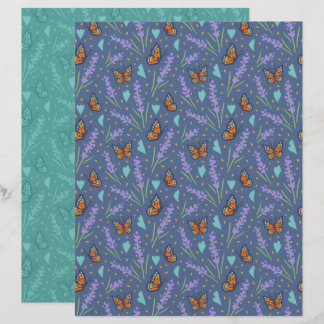 Schmetterling-Lavendel-Scrapbookpapier