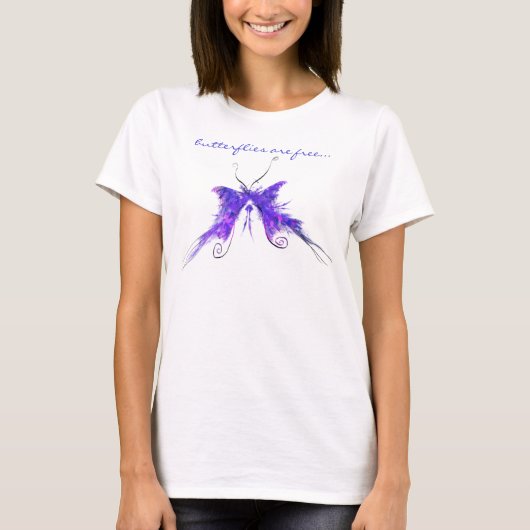 Schmetterling-Lavendel-T - Shirt (Vorderseite)