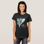 Schmetterling "Leben ist wertvoll" T-Shirt (Vorne ganz)