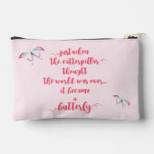 Schmetterling - Lebenskämpfe - Zitat Zubehörtasche (Rückseite)