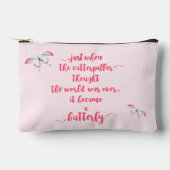 Schmetterling - Lebenskämpfe - Zitat Zubehörtasche (Vorderseite)