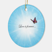 Schmetterling "LIEBE ist Forever " Keramikornament (Links)