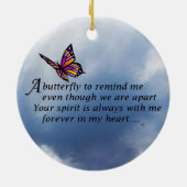 Schmetterling "LIEBE ist Forever " Keramikornament (Hinten)