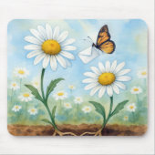Schmetterling liefert Post an eine Margerite Mousepad (Vorne)
