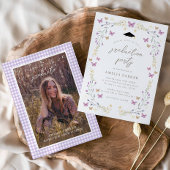 Schmetterling Lila Class of 2025 Foto Abschluss Einladung