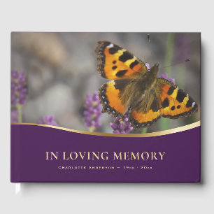 Schmetterling Lila Gold Gedenkbestattung Gästebuch