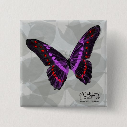Schmetterling - lila - Knopf Button (Vorderseite)