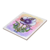 Schmetterling lila Mohn Fliese (Seite)