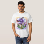 Schmetterling lila Mohn  T-Shirt (Vorne ganz)